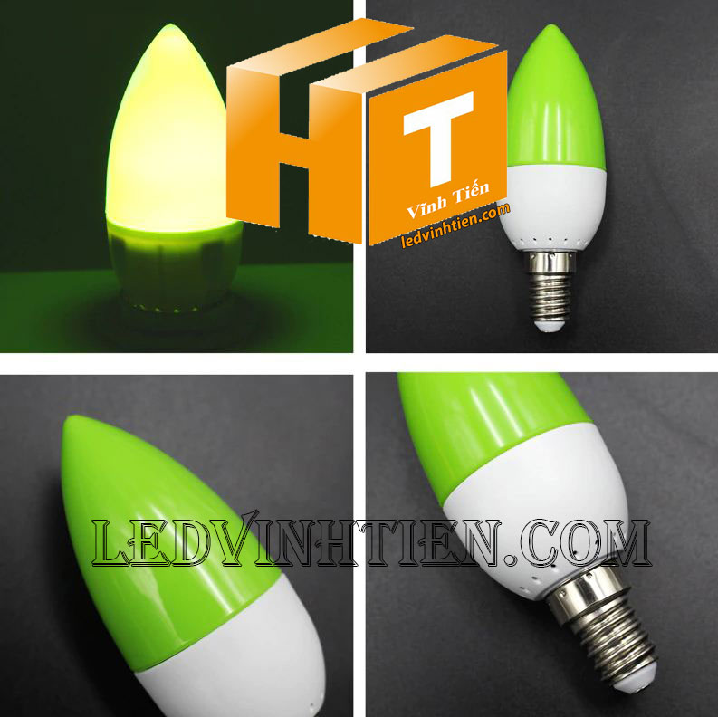 Bóng led trái ớt màu xanh lá