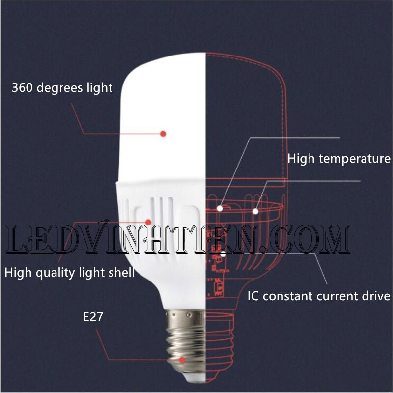 Búp trụ kín nước 10W loại tốt, giá rẻ, chất lượng, dùng chiếu sáng nội thất