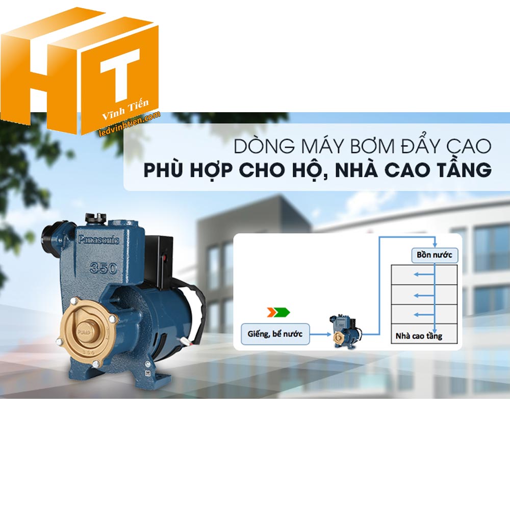 Máy bơm nước đẩy cao GP-350JA-NV5 Panasonic, nanoco loại tốt, giá rẻ, chất lượng, chính hãng