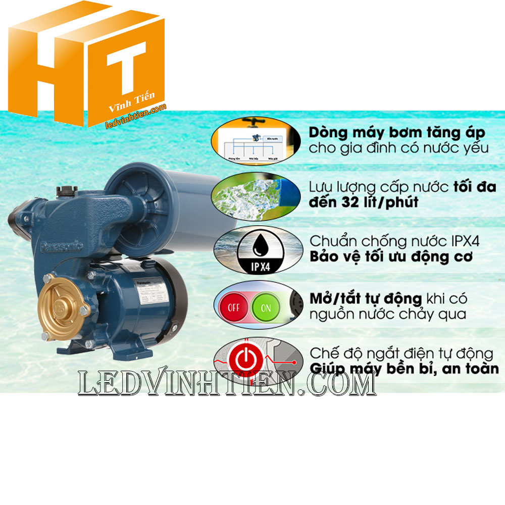 Máy bơm nước tăng áp Panasonic A-130JAK 125W loại tốt, giá rẻ, chất lượng, chính hãng
