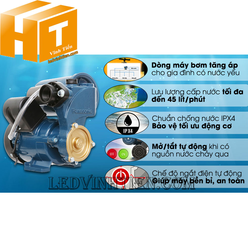 Máy bơm nước tăng áp Panasonic A-200JAK 200W loại tốt, giá rẻ, chất lượng, chính hãng