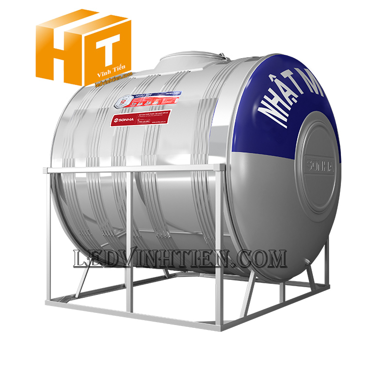Bồn nước inox  sơn hà ngang SHN700, 700 lít loại tốt, giá rẻ, chiết khấu cao, ledvinhtien.com