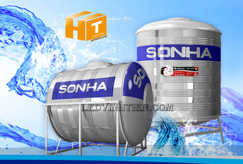 Bồn nước inox  sơn hà ngang SHN700, 700 lít loại tốt, giá rẻ, chiết khấu cao, ledvinhtien.com