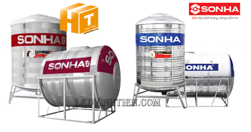 Bồn nước inox  sơn hà ngang SHN700, 700 lít loại tốt, giá rẻ, chiết khấu cao, ledvinhtien.com