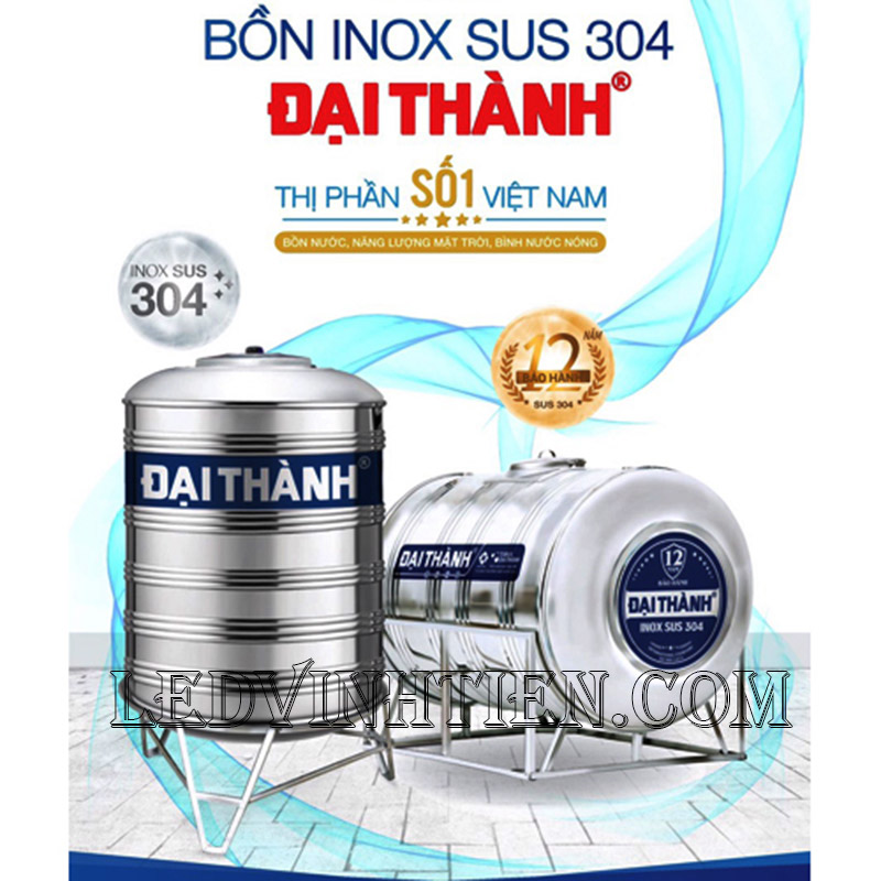Bồn nước inox I2.500 Ngang - SUS 304 Tân Á Đại Thành loại tốt, giá rẻ, chiết khấu cao