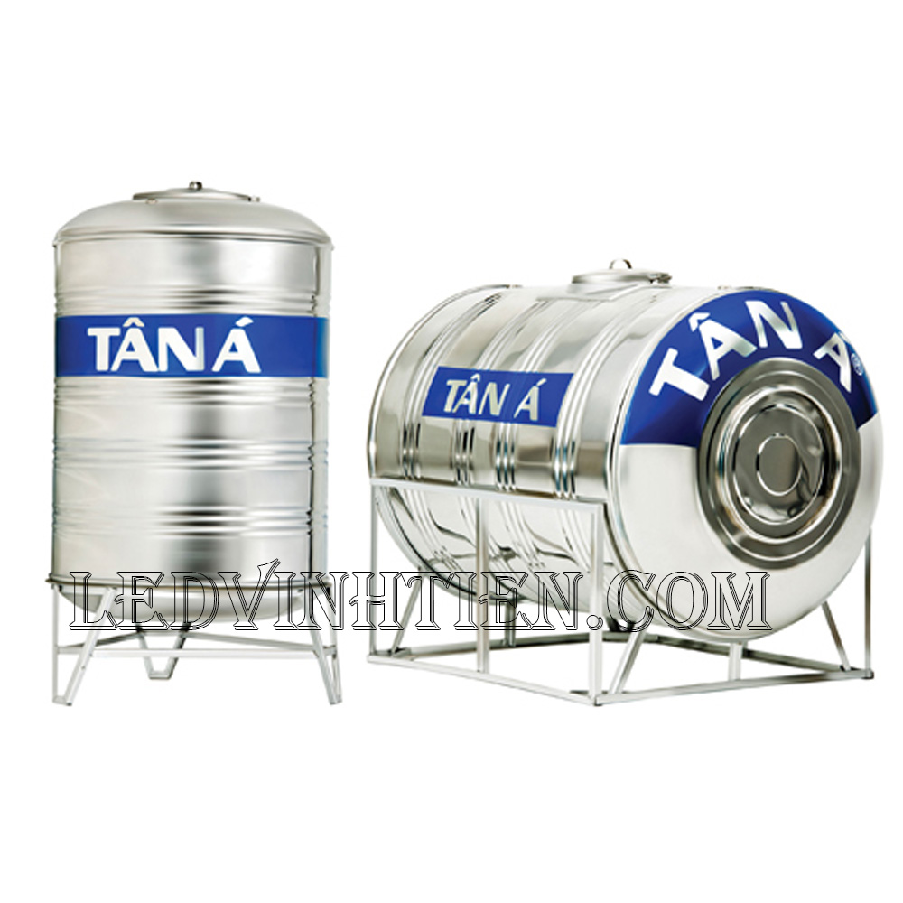Bồn nước inox Tân Á - 5000N (Ø1400) ngang loại tốt, giá rẻ, chiết khấu cao, ledvinhtien.com