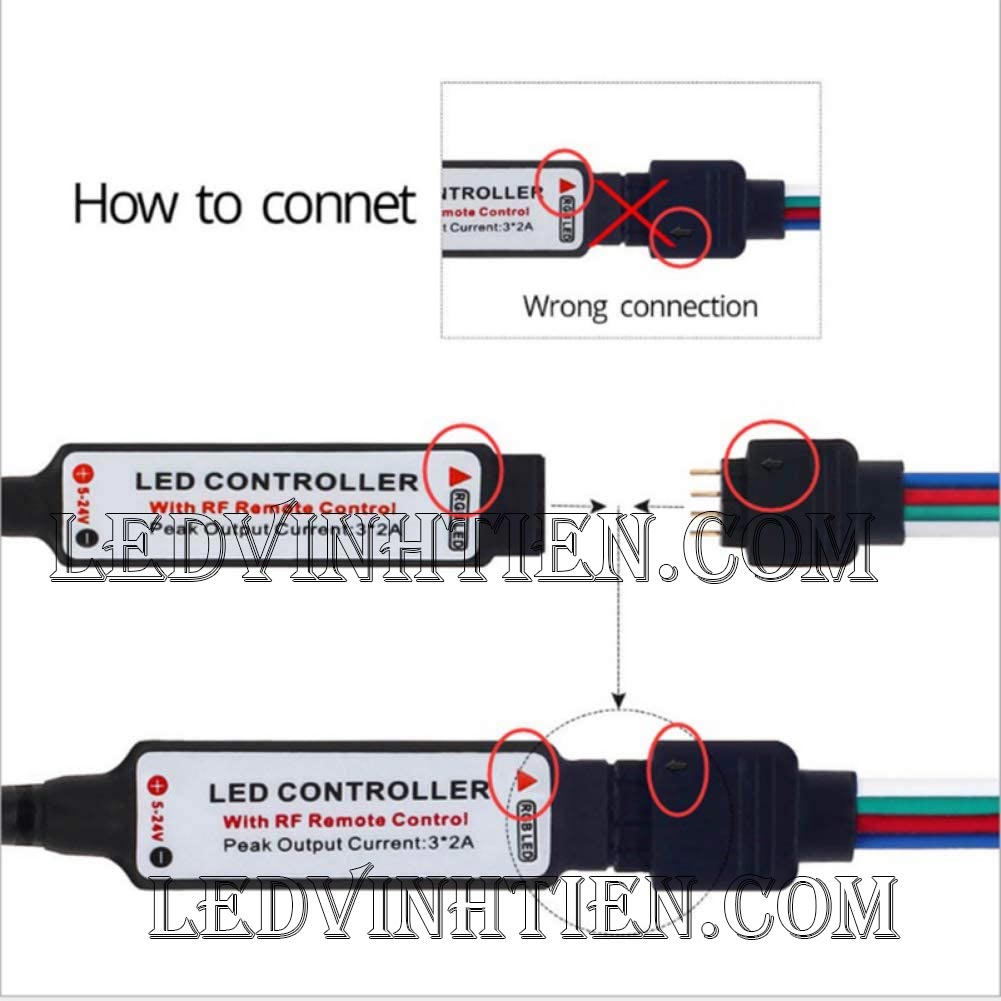 Bộ điều khiển cho 2 cuộn led dây 5V