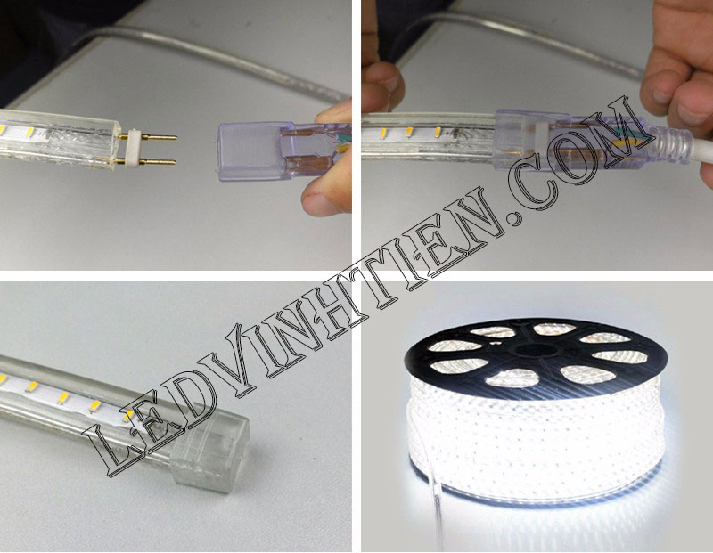 Cách cài đặt, cắt dây, đấu nối Dây nguồn led 5050 RGB 220V