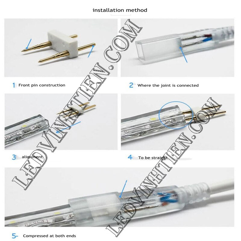 Cách cài đặt, cắt dây, đấu nối Dây nguồn led 5050 RGB 220V