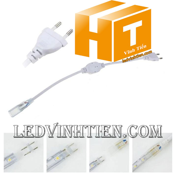 cách cắt dây led, cài đặt, đấu nối an toàn, Dây nguồn led dây 220V đơn màu