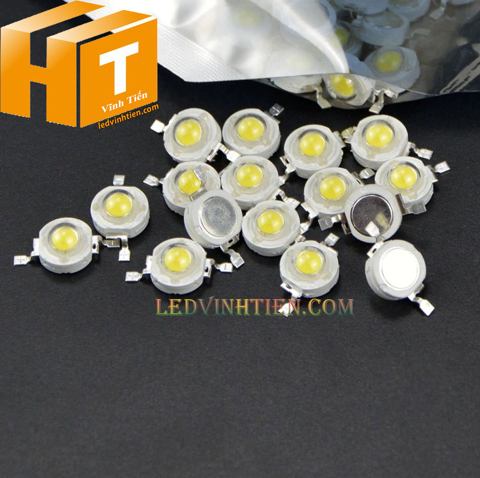 Nhân led 3W loại tốt, giá rẻ, chất lượng ánh sáng trắng, vàng, đỏ, xanh lá, xanh dương, tím, hồng, RGB