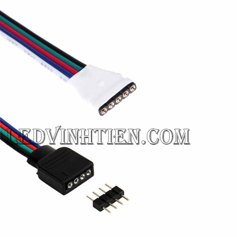 Dây led 4 kim dùng kết nối led dây RGB 5050, 5054, 3825 12V, 5V, 24V, Ledvinthien.com
