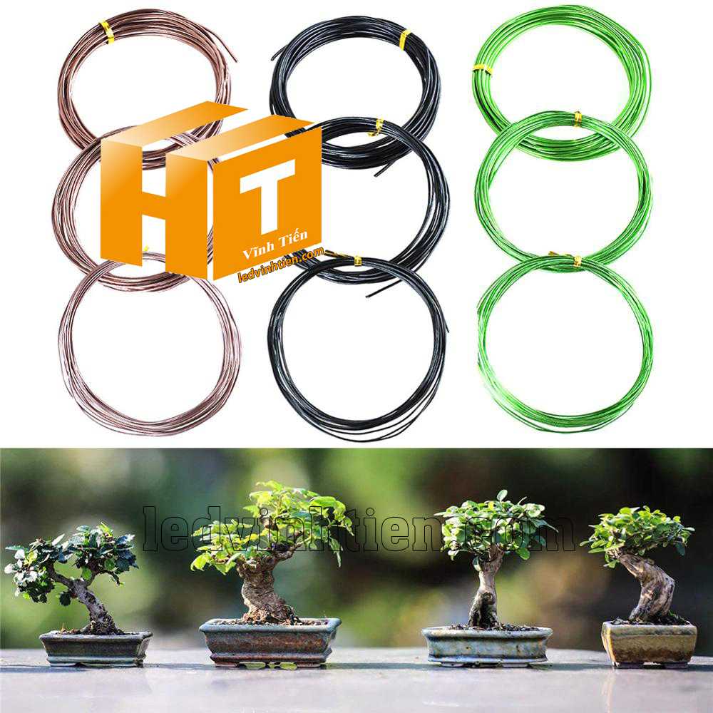Dây nhôm đen 1,5mm dùng quấn cây cảnh, bonsai, ledvinhtien.com