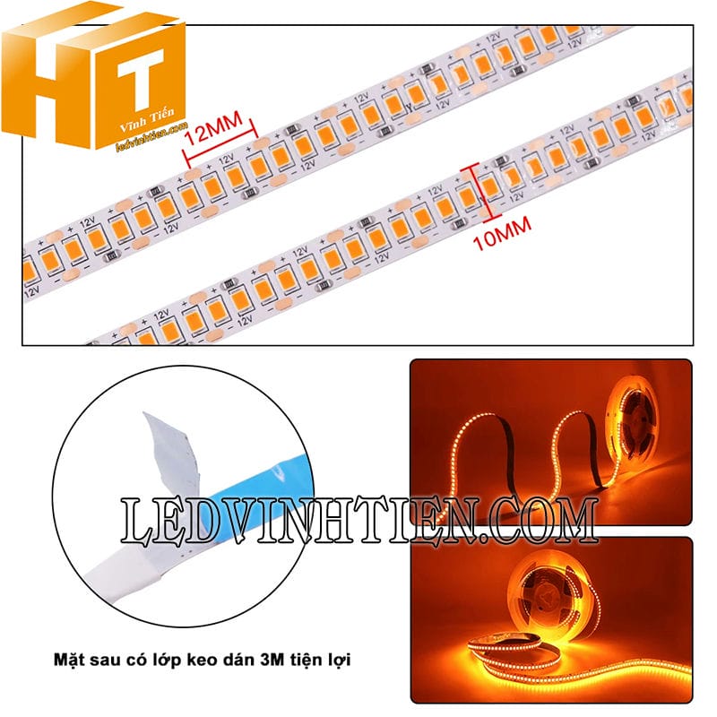 Dây đèn led 12V 2835 ánh sáng màu cam