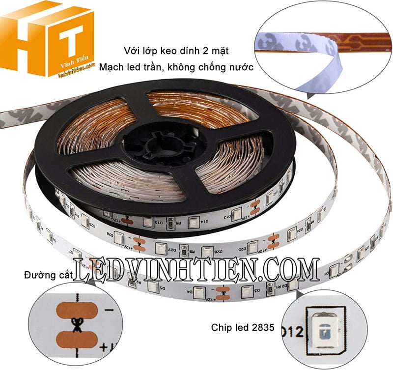 Đèn led dây 12V 2835 siêu sáng