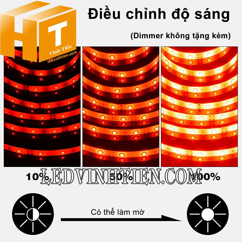 Đèn led dây 2835 màu đỏ
