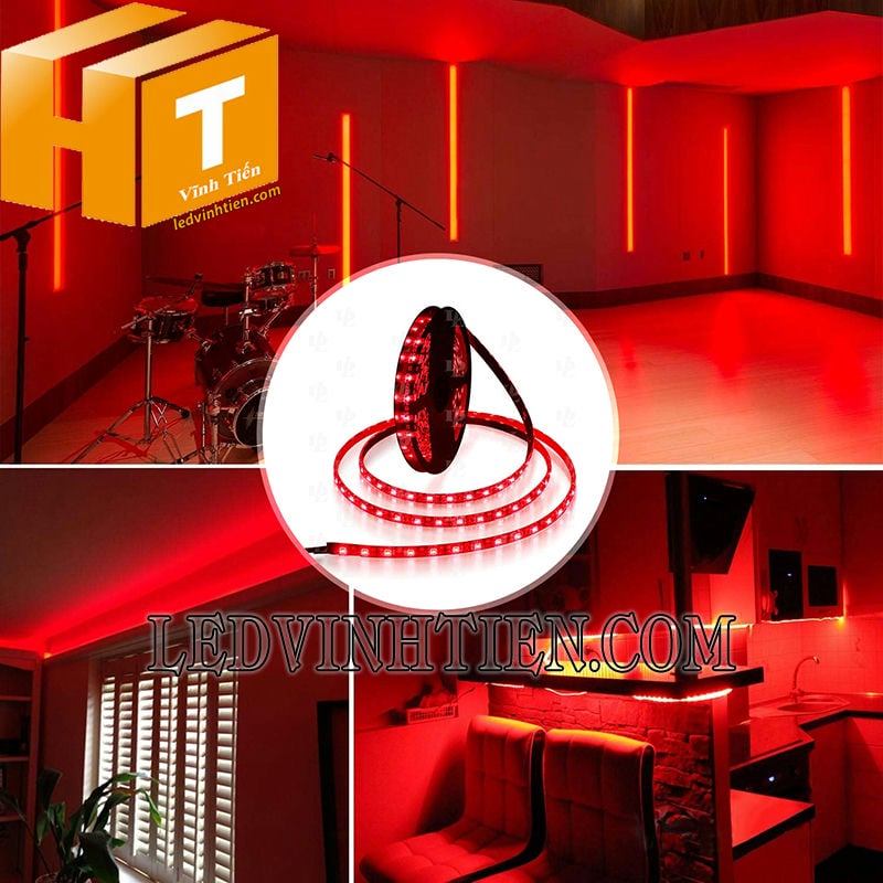 Led dây 2835 ánh sáng màu đỏ dùng trang trí nội thất
