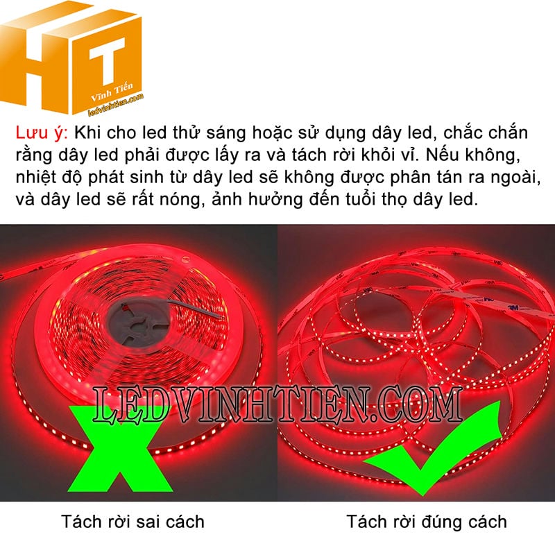 Led dây dán 2835 12V màu đỏ