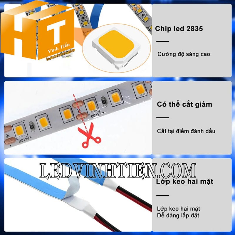 Đèn led dây dán 2835 siêu sáng
