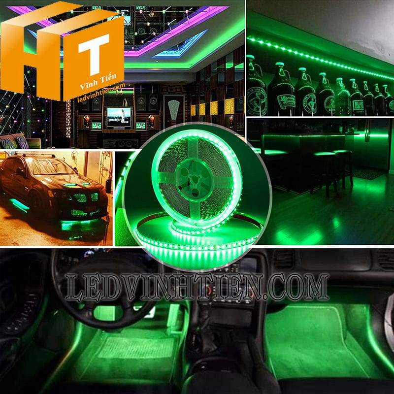 Đèn led dây 2835 màu xanh lá trang trí nội thất