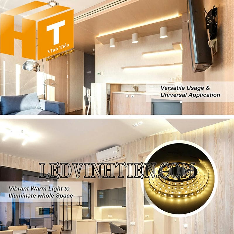 Đèn led dây 5050 ánh sáng vàng nắng
