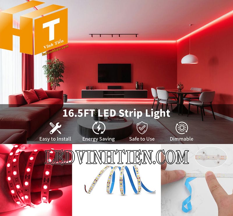 Đèn led dây 5050 màu đỏ loại tốt