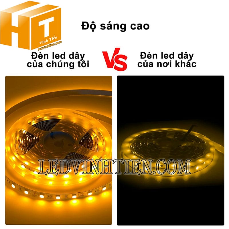 Đèn led dây 12V ánh sáng màu vàng