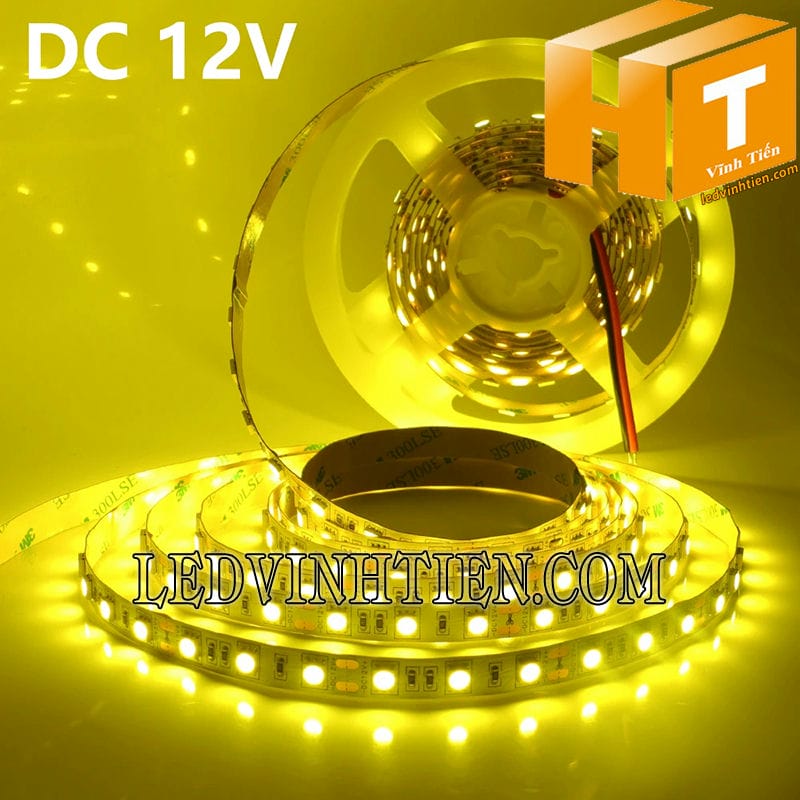 Đèn led dây 5050 màu vàng chanh 12V DC