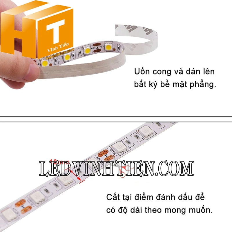 Đèn led dây 12V 5050 độ dài 5m