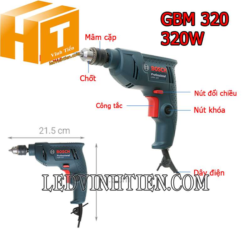 Khoan điện Bosch 320W giá rẻ tại Vĩnh Tiến