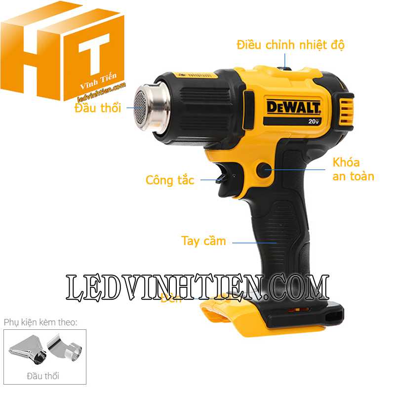 Thông số kỹ thuật máy phun hơi nóng pin DeWALT