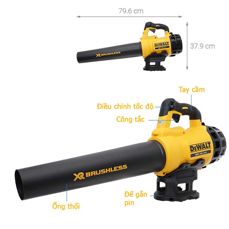 Ảnh thông số kỹ thuật máy thổi hơi DeWALT