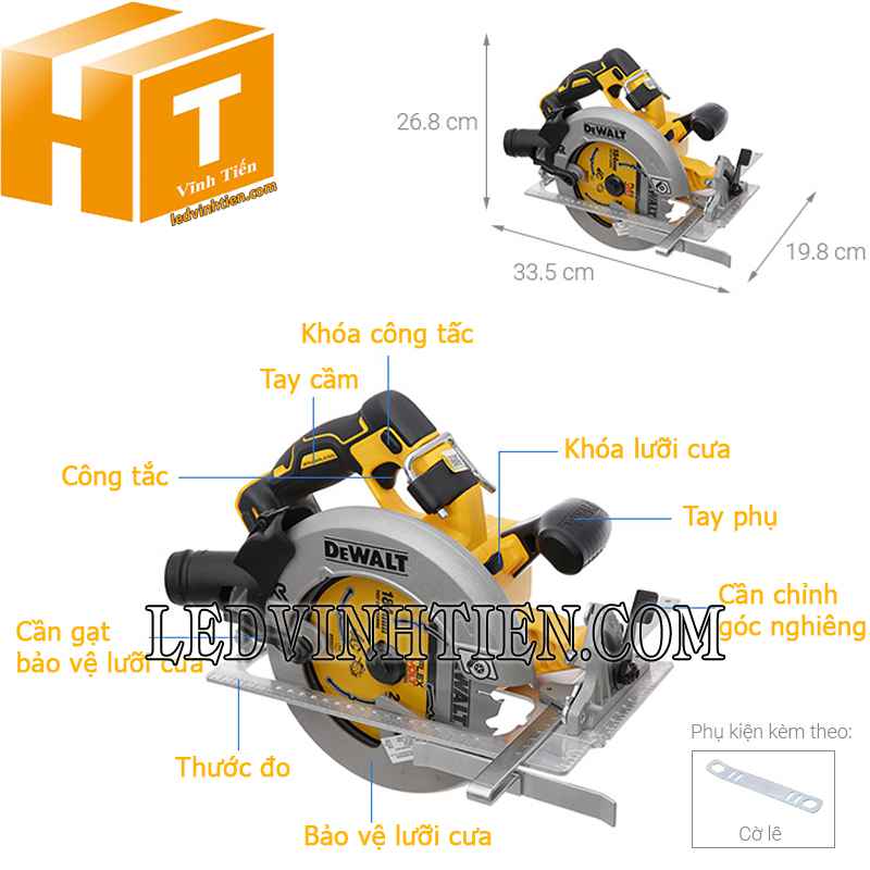 thông số kỹ thuật máy cưa đĩa dùng pin DeWALT tại vĩnh tiến