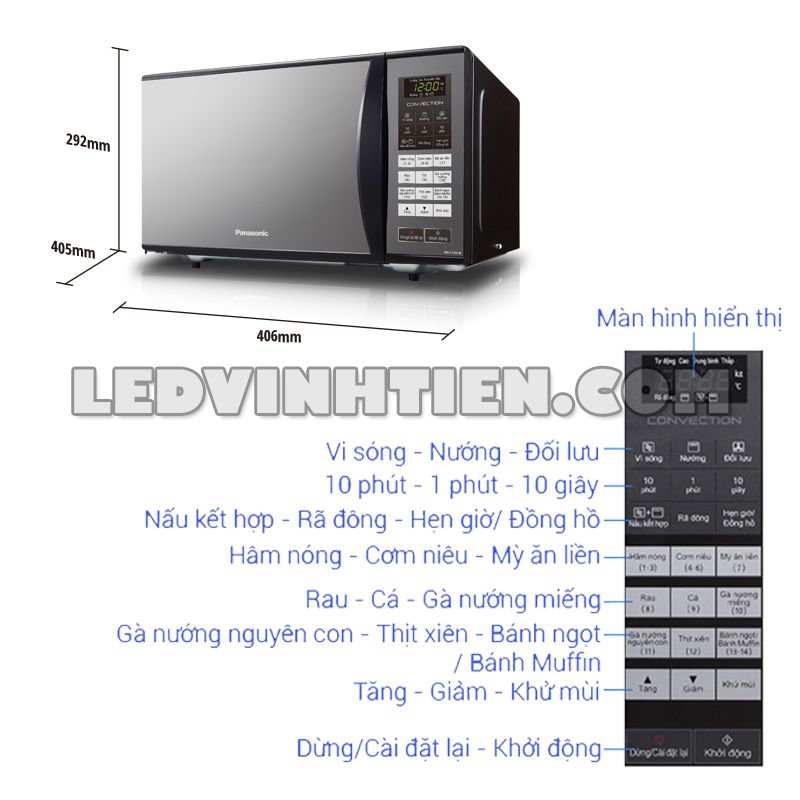 Thông số kỹ thuật của lò vi sóng có nướng