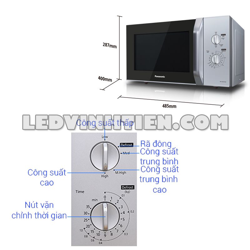 Thông số kỹ thuật của lò vi sóng solo NN-SM33HMYUE