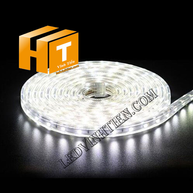 ledvinhtien.com hình ảnh chụp mọi góc cạnh của đèn led dây 220V chíp led 5050 ánh sáng màu trắng loại tốt, giá rẻ, chất lượng, siêu sáng, dùng chiếu sáng ngoài trời, hắt trần, quấn cây, trang trí nội thất, ngoại thất, chiếu sáng công viên