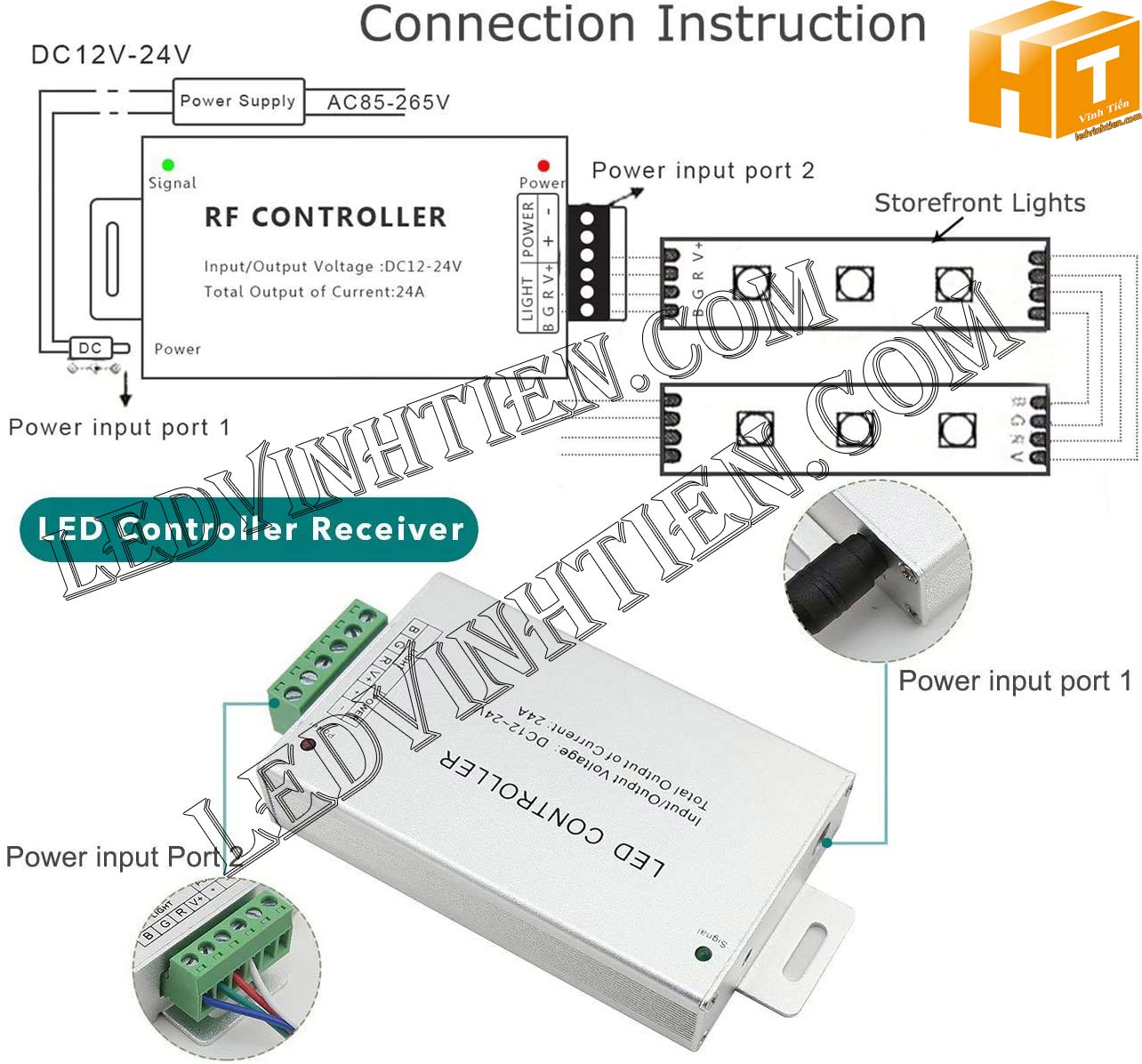 Led module 3 bóng 12V 5050 RGB loại tốt, giá rẻ, Ledvinhtien.com