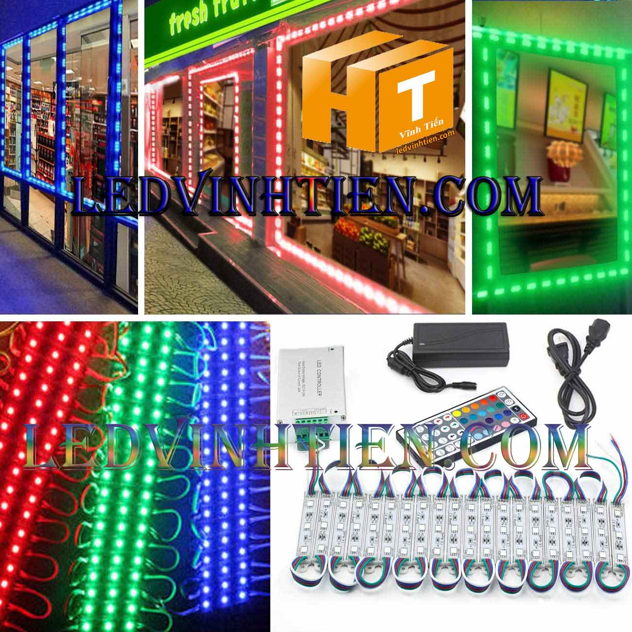 Led module 3 bóng 12V 5054 RGB loại tốt, giá rẻ, Ledvinhtien.com