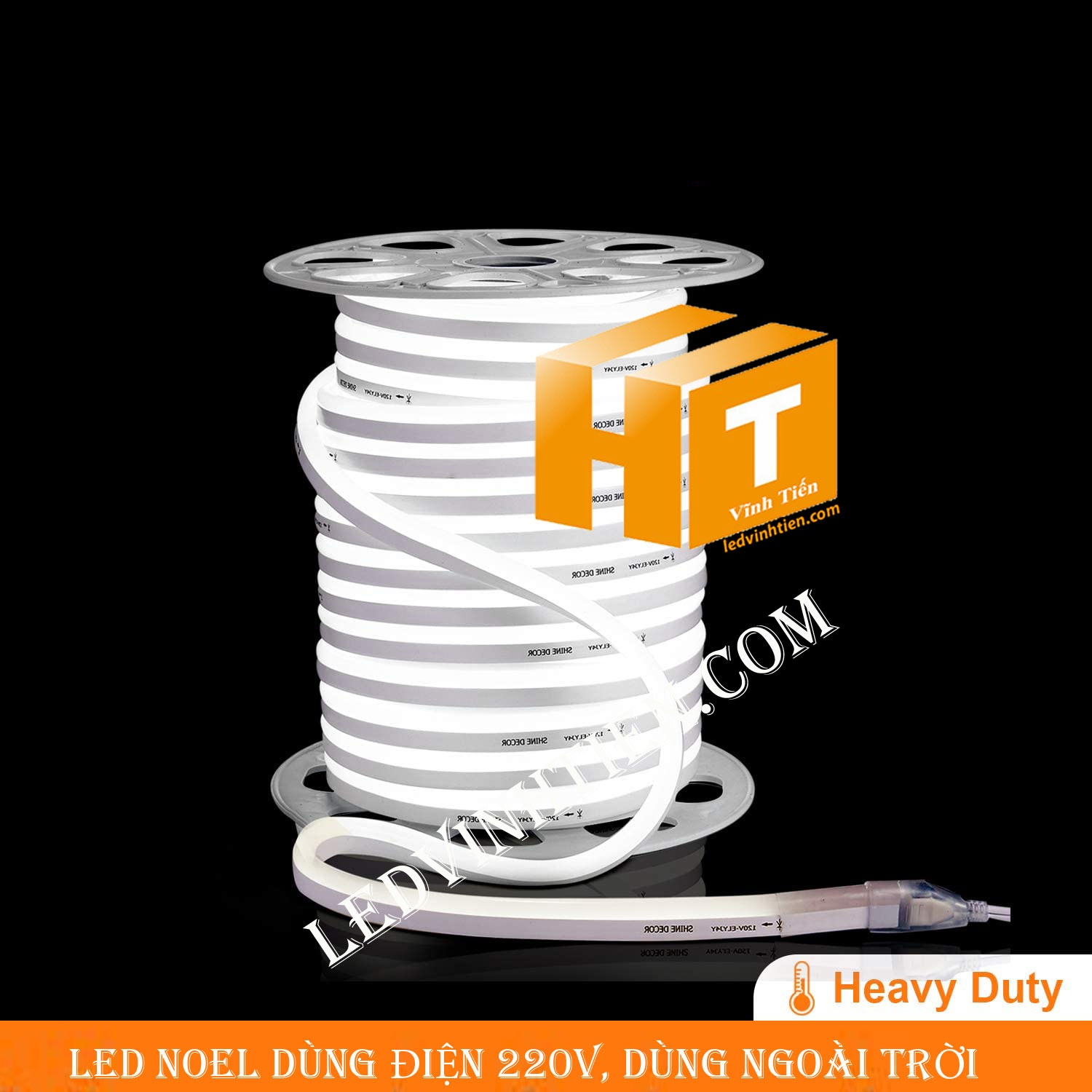 Led dây Flex Neon 220V cuộn 50m, 100m, ánh sáng màu đỏ, Led Neon Sign 220V viền trang trí,đèn decor, hắt trần thạch cao , quấn cây, trang trí cà phê, nhà hàng, khách sạn, led 2835 , led 5050 giá rẻ, loại tốt, chất lượng, dùng chiếu sáng trong nhà, ngoài trời. LED Neon Flex hiệu ứng sáng mờ, hoàn hảo. Dây mềm dễ uốn dẻo. Trang trí nội ngoại thất ưu việt. Điện áp 220V, chống mưa tiêu chuẩn IP65, 66, 67, dễ sử dụng, dể đấu nối, phân phối sỉ bởi công ty đèn led vĩnh tiến, ledvinhtien.com