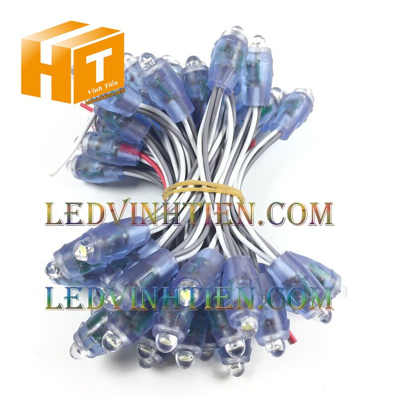 Led đúc F8 đế 12mm đầu trong 5V màu xanh lá loại tốt, giá rẻ, siêu sáng, dây đồng, dùng hắt chử, logo quảng cáo tại tuy hòa phú yên