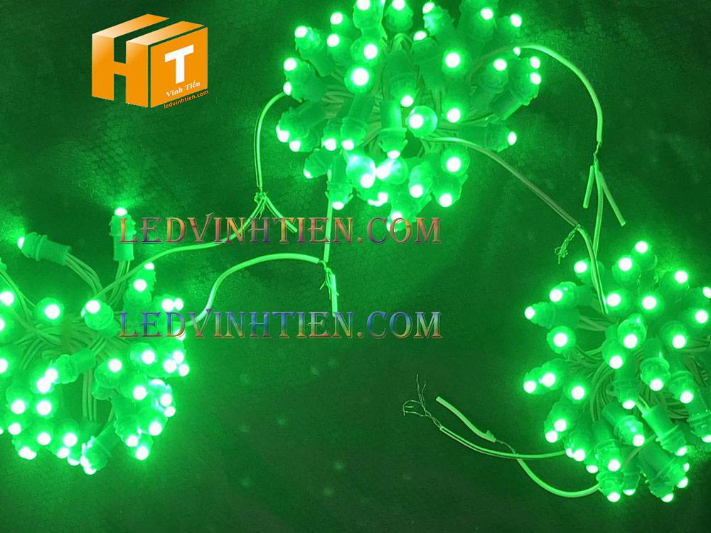 Bóng led đúc F5 đế 9mm 12V đầu đục màu hồng, IP68, loại tốt, giá rẻ, quấn cây, chiếu sáng ngoài trời, IP68, ledvinhtien.com