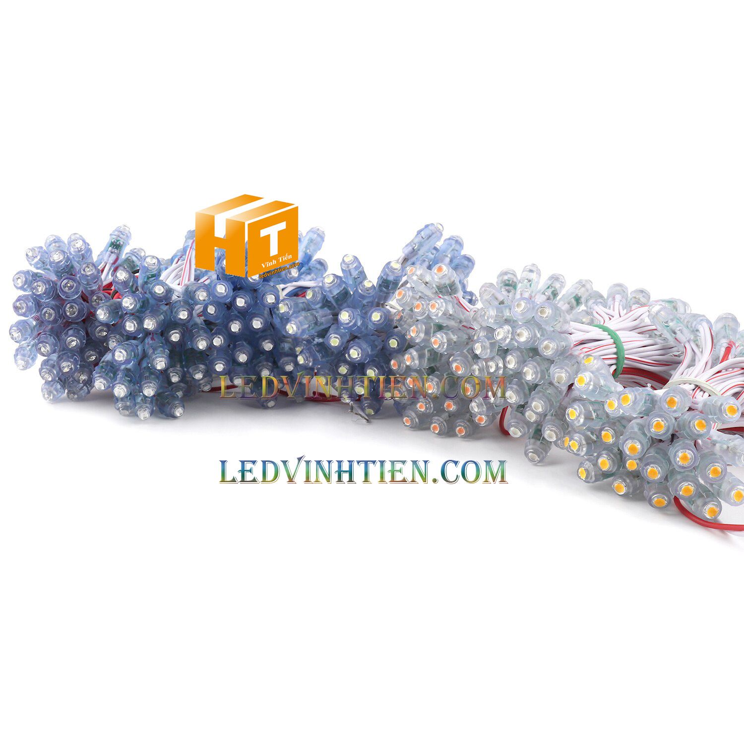 Bóng led đúc F5 đế 9mm 12V đầu trong màu vàng, IP68, loại tốt, giá rẻ, siêu sáng, chiếu sáng ngoài trời, IP68, ledvinhtien.com