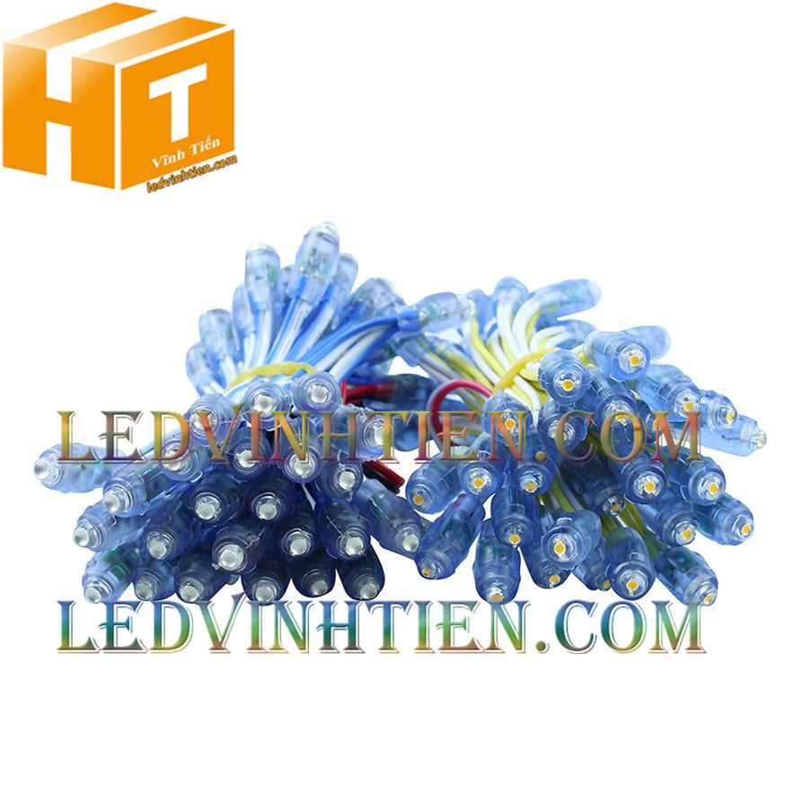 Bóng led đúc F5 đế 9mm 12V đầu trong màu vàng, IP68, loại tốt, giá rẻ, siêu sáng, chiếu sáng ngoài trời, IP68, ledvinhtien.com