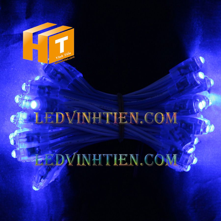 Bóng led đúc F5 đế 9mm 12V đầu trong màu vàng, IP68, loại tốt, giá rẻ, siêu sáng, chiếu sáng ngoài trời, IP68, ledvinhtien.com