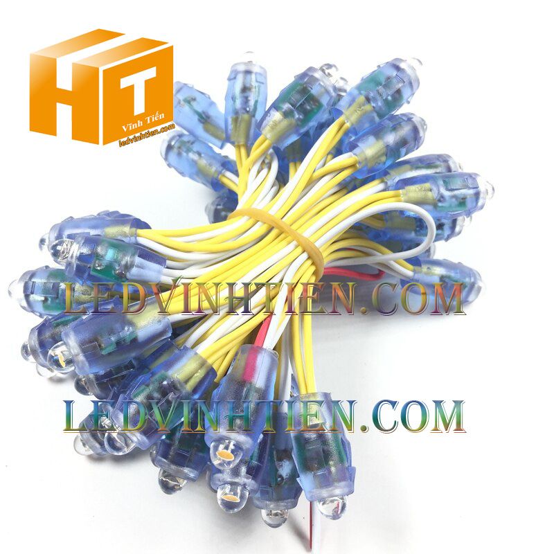 Bóng led đúc F5 đế 9mm 12V đầu trong màu vàng, IP68, loại tốt, giá rẻ, siêu sáng, chiếu sáng ngoài trời, IP68, ledvinhtien.com