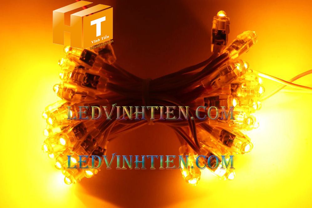 Bóng led đúc F5 đế 9mm 12V đầu trong màu vàng, IP68, loại tốt, giá rẻ, siêu sáng, chiếu sáng ngoài trời, IP68, ledvinhtien.com