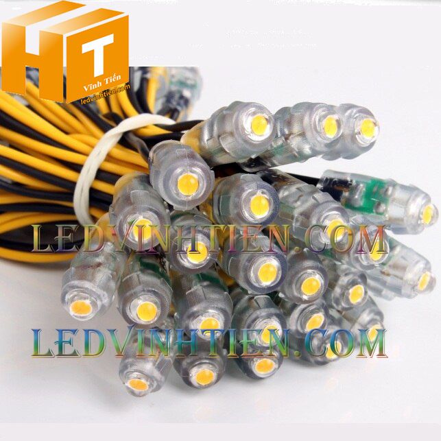 Bóng led đúc F5 đế 9mm 12V đầu trong màu vàng, IP68, loại tốt, giá rẻ, siêu sáng, chiếu sáng ngoài trời, IP68, ledvinhtien.com
