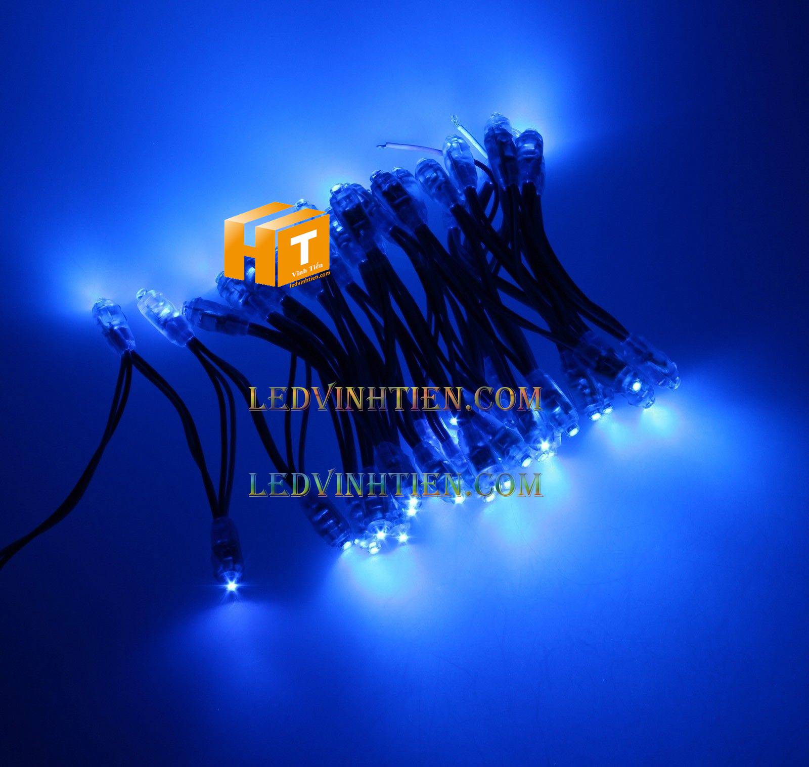 Bóng led đúc F5 đế 9mm 12V đầu trong màu hồng, IP68, loại tốt, giá rẻ, siêu sáng, chiếu sáng ngoài trời, IP68, ledvinhtien.com