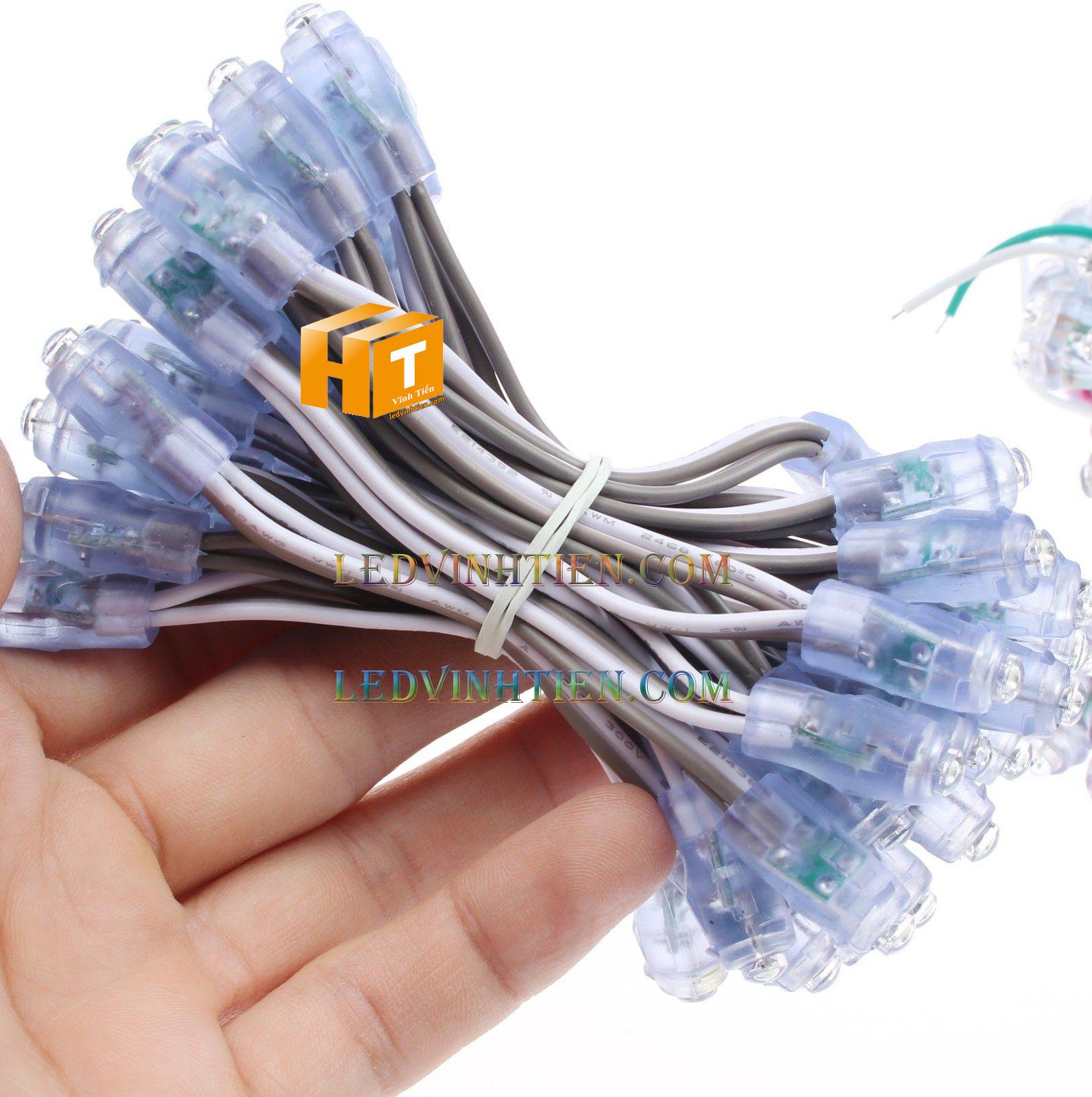 Bóng Led đúc f5 màu hồng, tím loại tốt, giá rẻ, siêu sáng, dây đồng, dùng hắt chử, logo quảng cáo