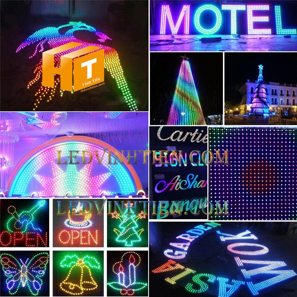 Bóng Led đúc f5 màu hồng, tím loại tốt, giá rẻ, siêu sáng, dây đồng, dùng hắt chử, logo quảng cáo